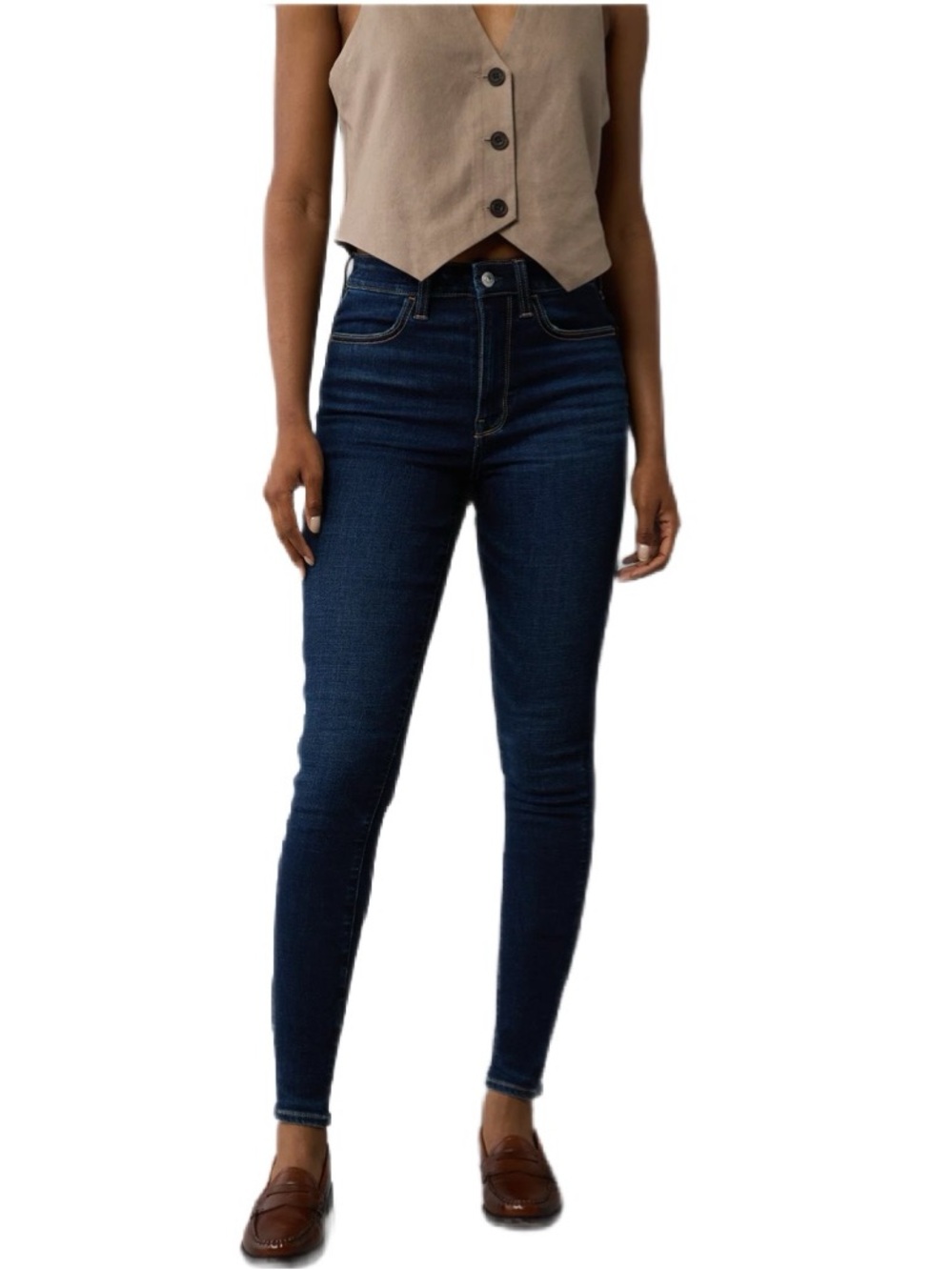 American Eagle Next Level Stretch Super High Rise Jeggings Drk Wash Sz 0 X-Short